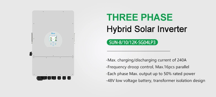 Deye in Stock Sun-12K-Sg04lp3-EU 12000W Hybrid 3 Phase Home Solar Inverter